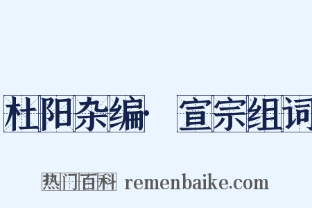 杜阳杂编·宣宗组词是什么意思的图片